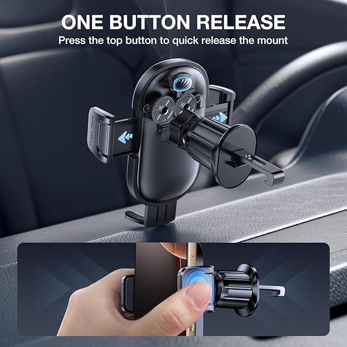 Miracase Phone Holders for Your Car with Metal Hook Clip, Air Vent Cell Phone Stand Car Mount, Universal Automobile Cradle Fit for iPhone Android and All Smartphones, Dark Grey