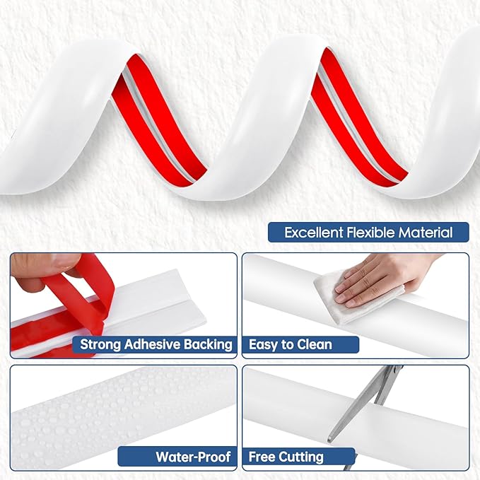 Floor Cord Cover for Wires on Floor Self Adhesive Cord Hider Floor Cable Management Wire Covers for Cords Protector Prevent Cable Trips Cord Cavity W 0.59" x H 0.31", White, 10Ft