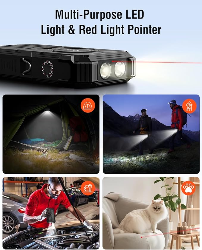 Solar Charger Power Bank, 42800mAh Wireless Portable Charger with USB-C in/Output, QC3.0 Fast Charging 15W 4 Ports Outdoor Battery Pack Built-in Dual Led Flashlights for iPhone Samsung etc