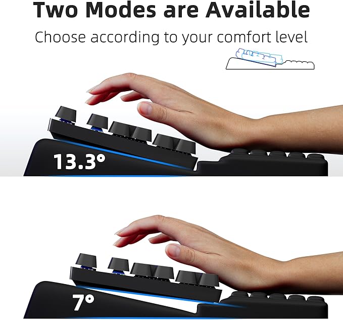 Ospelelf Keyboard Stand with Wrist Rest, Comfy Ergonomic Keyboard Riser Holder for Office Home