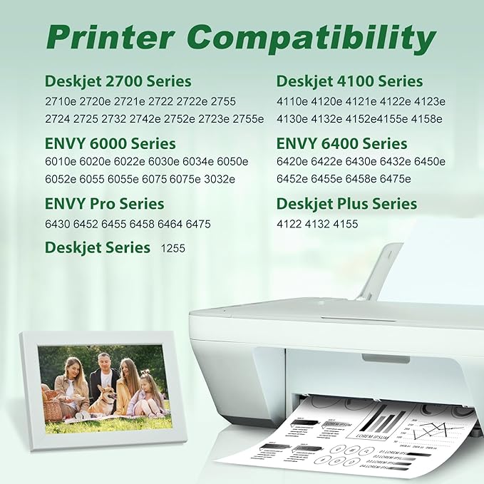 67XL Black Ink Cartridge Combo Pack Replacement for HP Ink 67 67xl hp Printer Ink for DeskJet 2700e 2700 2755e 2755 2734e Envy 6055e 6400 6000 Envy Pro 6452 6458 Printer (2 Pack)