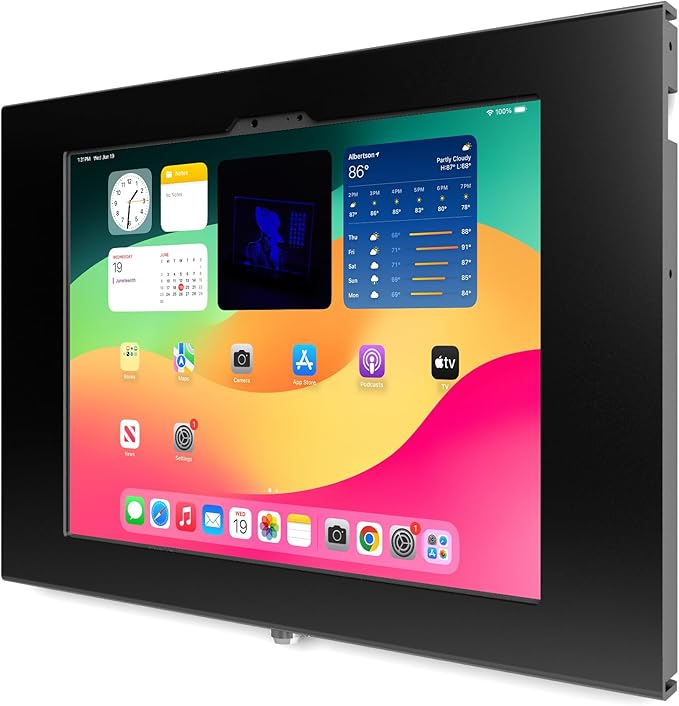 TABcare Locking Security Metal Case for Apple iPad Air 13" 2024 6th gen. for Kiosk, POS, Store, Show Display (Black, iPad Air 13 2024)