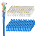 100-Pack Cat 6 Pass Through RJ45 Connectors with RJ45 Boots Cover (Cat6 Connector/ Cat5e Connector/Ethernet Ends/Cat 6 Ends/ RJ45 Modular Plugs) for Solid or Stranded UTP Cable