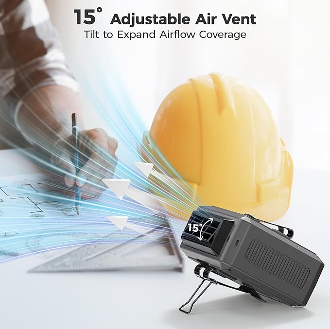 COMLIFE Portable Mini Waist Fan - Rechargeable Clip on Belt Wearable Body Fan, Max 20H Cooling, 5 Speeds 16000RPM Turbo Hands-Free Under-Shirt Neck Fan for Outdoor Jobsite Camping Traveling