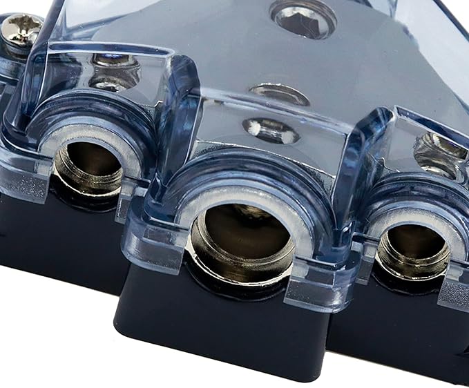 1pc Distribution Block 1 in 3 Ways Out Power Distribution Block Car Audio 1x4 Gauge Input 3x8 Gauge Output Ground Distribution Block for Automotive