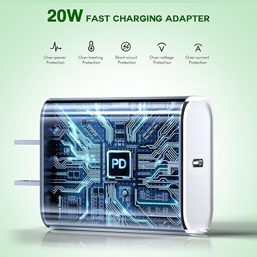 iPhone 16 15 Charger Fast Charging,3Pack 20W USB C Charger Type C Chargers Plug Wall Chargers 10FT USB-C Woven Charge Cable for iPhone 16e/16 Pro Max/16Pro/16 Plus/15 ProMax/iPad Pro/Air/Mini,AirPods
