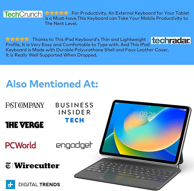 Keyboard Case for iPad 10th Generation 2022 & 11th (A16, 2025) – Magic-Style Keyboard with Multi-Touch Trackpad – Floating Cantilever Stand – Magnetic Case for iPad 10.9 inch 10th / 11th Gen.
