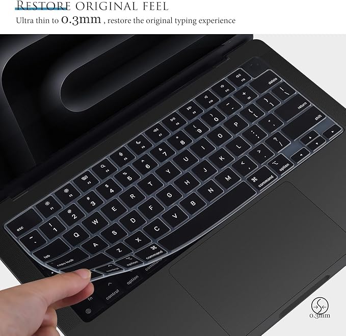 Keyboard Cover for 2024 2023 2022 2021 MacBook Pro 14 inch M4 M3 M2 M1 Pro/Max Chip A3112 A3401 A3185 A2918 A2992 A2779 A2442, MacBook Pro 16 inch A3403 A3186 A2991 A2780 A2485 Keyboard Skin