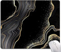 Mouse Pad Marble, Cute Personalized Mouse Pads with Design, Square Washable Cloth Mouse Mat, Gaming Office Home Non-Slip Rubber Base Computer Mousepad, Black Gold Marble