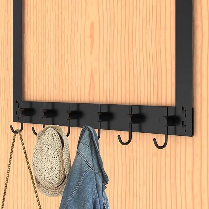 VAEHOLD Over The Door Hooks for Hanging Clothes, Heavy-Duty Door Hooks Organizer for Towel, Coat, Bag, Robe