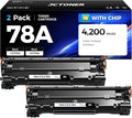 78A Black Toner Cartridge (2-Pack) with chip High Yield Replacement for HP 78A CE278A Toner Cartridges Compatible with HP LaserJet Pro MFP M1536dnf P1566 P1606dn Printer M1536 P1606 Series Ink Copy