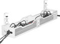 Under Desk Cable Management Tray White, Litwaro Cable Management Under Desk No Drill, 25'' Cable Tray with Clamp for Wire Management, Cord Organizer for Office, Home - No Damage to Table