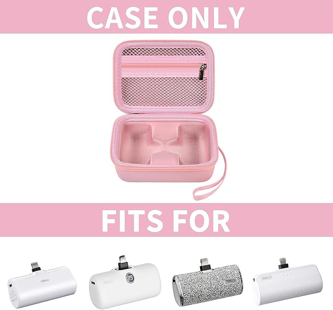 Portable Charger Power Bank Case for 2PCS Swyop/for Feob/for Charmast/for JEJILL/for LanLuk/for VEGER/for iWALK/for Taegila/for Kuulaa and More Small Charging Battery Pack - Bag Only (Pink)