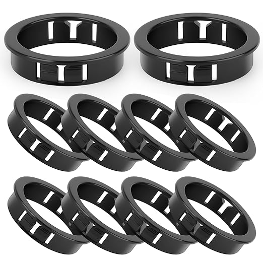 10PCS 2-1/2" Black Cable Snap Bushing Grommet, Snap in Cord Bushing Protect Cables