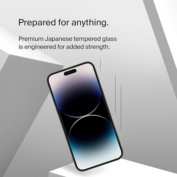 Belkin ScreenForce TemperedGlass Privacy Screen Protector for iPhone 14 Pro Max - Treated Surface with Anti-Fingerprint Coating and Included Easy Align Tray for Bubble-Free Application