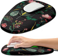Hokafenle Ergonomic Mouse Pad Wrist Support with Stepped-Wedge Design, Wrist Rest Pain Relief Mousepad Filled with Memory Foam, Carpal Tunnel Mousepad for Wireless Mouse(12x8 inch, Botanical Flowers)