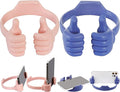 Honsky Cell Phone Stand Holder 2-Pack,Thumbs Up Lazy Phone Stand,Universal Adjustable Flexible Dock for All Phones & Tablets,Cute Stocking Stuffer Gift for Teen Girls,Flag Blue/Pink