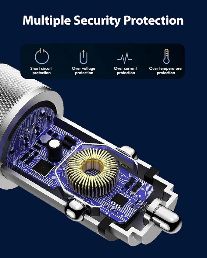 iPhone 16 Car Charger,USB C Fast Car Charger Adapter 2Pack Dual USB C Port Fast CarCharger with 6Feet Long Type C to C Braided Charging Cable Fast Charging for iPhone 16/16 Pro/16 Pro Max/15/iPad