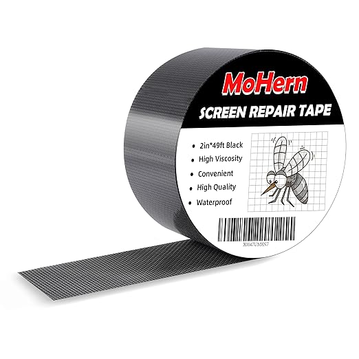 MoHern 2 in x 49 FT Window Screen Repair Kit, Screen Repair Tape Magic Mesh, Strong Adhesive, Waterproof, High Viscosity Screen Patch Repair Kit, Black
