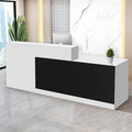 Reception Desk with Counter Modern Checkout Counter with Lockable Drawer Keyboard Tray Receptionist Desk for Office Salon Reception Table E Right 79inch/200cm
