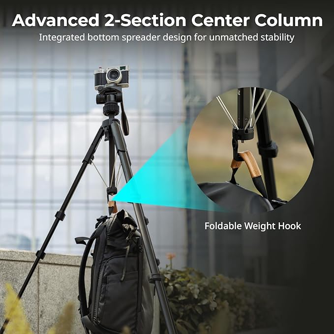 SmallRig 71" Camera Tripod Stand AP-21, Travel Tripod for iPhone, Camera and Smartphone Live Streaming Vlog, Portable Photo Tripods with Quick-Flip Lock Legs, Max Load 11lb