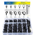 OAUTOO 190pcs Wire Loom Routing Clips Push Mount Cable Tie Assortment