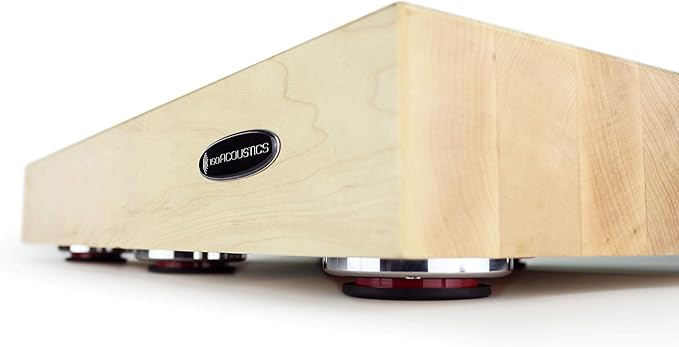 IsoAcoustics Delos Turntable Isolation Butcher Block Series: 2216M2 (22"W x 16"D x 3"H) Maple