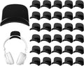 30 Pcs Headset Wall Holder Adhesive Gaming Headset Holder Hooks for Wall Mounting Strong Universal Hooks for Headsets, Game Pads, Hats, Closets, Doors (Black)