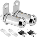 PTEROMY 2 Pack Cabinet Locks with Keys, Heavy Duty Tubular Cam Lock for RV Compartment Storage, Full Set (Chrome, 1-1/2'', 2 Pack)