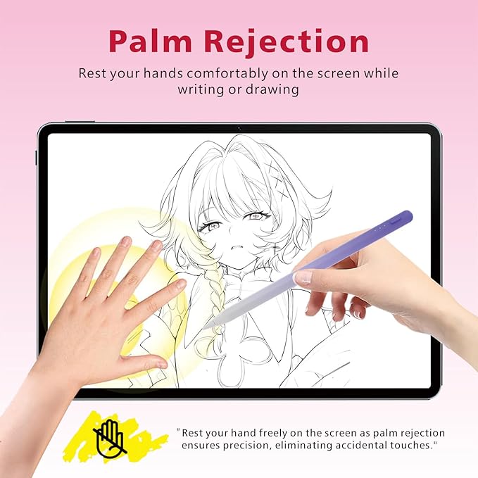 Stylus Pen for iPad,14Mins Fast Charge for Apple Pencil,Palm Rejection,Tilt Sensitivity, Pen for iPad11/10/9/8/7/6, Pro 12.9"/11"/13" M4, Mini 6/5, Air 5/4/3/11"-13" M2/M3 with Polishing Cloth