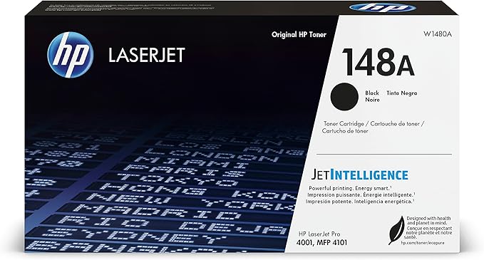 HP 148A Black Laserjet Toner Cartridge | This Cartridge Works Laserjet Pro 4001, MFP 4101 | W1480A