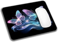 Blue Glitter Butterfly Mouse Pads for Desk, Portable Wireless Computer Mouse pad Small Design with Women, Non-Slip Rubber Base Laptop Mousepad 9.5" x 7.9" Smooth Surface for Office & Travel