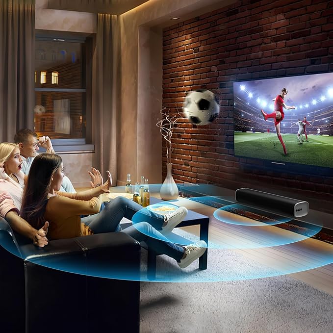 MZEIBO TV Sound Bar, Sound Bars for Smart TV Bluetooth 5.0 Soundbar 50W 17Inch Soundbars with ARC/Optical/AUX Connection Surround for Home Theater Audio