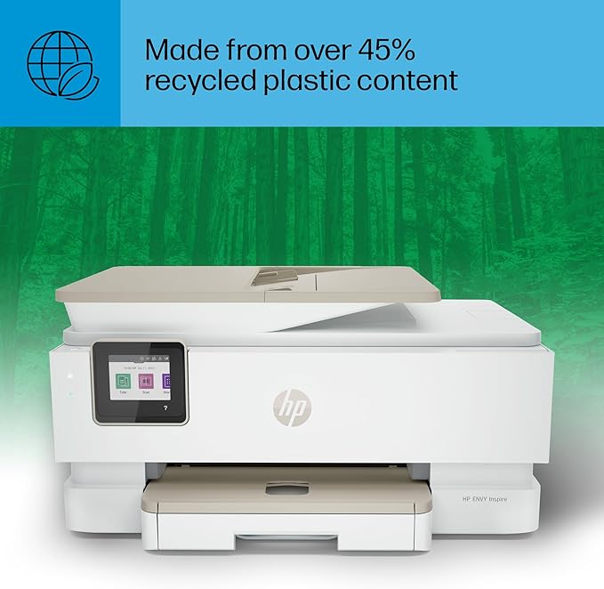 HP ENVY Inspire 7955e Wireless Color Inkjet Printer, Print, scan, copy, Easy setup, Mobile printing, Best-for home, 3 month Instant Ink trial included, White