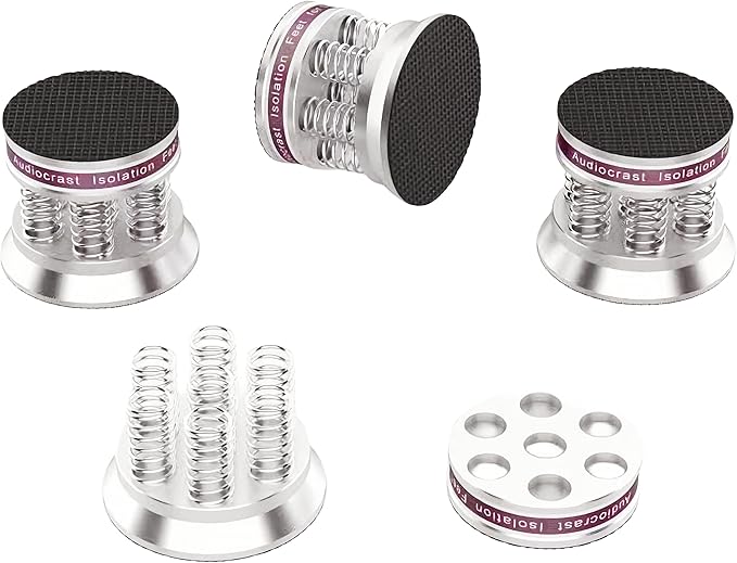 Tertullus 4 Pcs Speaker Isolation Feet 43mm×38.5mm Audio Shock Absorber Floor Protectors Dampening Pad Rubber Pads Anti-Vibration Pads for Turntable Amplifier DAC Subwoofer Audio Equipment