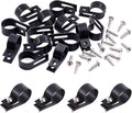 Swpeet 120 Pack White 3/4 Inch Nylon Plastic R-Type Cable Clips Clamp Kit, Nylon Screw Mounting Cord Fastener Clips with 120 Pack Screws for Wire Management (3/4 Inch, Black)