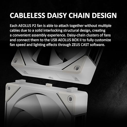 GAMDIAS Aeolus P2-1203U 120mm ARGB PWM Fan(3 Fan Pack w/USB Hub), Include Reverse Fan Blade x3, ARGB Sync Ready, Easy Installation & Cabless Daisy-Chain Design, Silent Operation, Up to 2400RPM, White