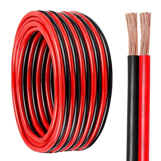 12 Gauge Wire 2 Conductors Copper Wire, 12 AWG Battery Cable Oxygen Free Copper Wire for Solar Panel, Automotive, Trailer, RV and Speaker (12 Gauge 100FT)