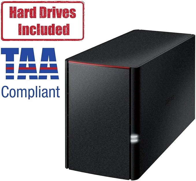 BUFFALO LinkStation SoHo 220 2-Bay Personal Cloud Office NAS 8TB (2x4TB) with Hard Drives Included