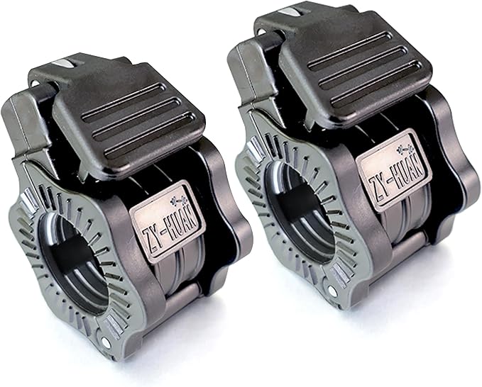 Adjustable Barbell Clips (2-Pack), Fits 0.98-1.1" Olympic & Standard Bars, Secure Locking Collars for Weight Lifting Strength Training