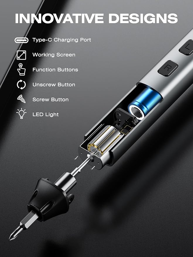 162-in-1 Mini Electric Screwdriver Set, SMOOTHARMOR Precision Cordless Power Screwdriver with 150 Magnetic Bits, 4 Torque Settings, Max 5N.m Manual, LED, Portable Repair Tool Kit for Laptop Watch PS5