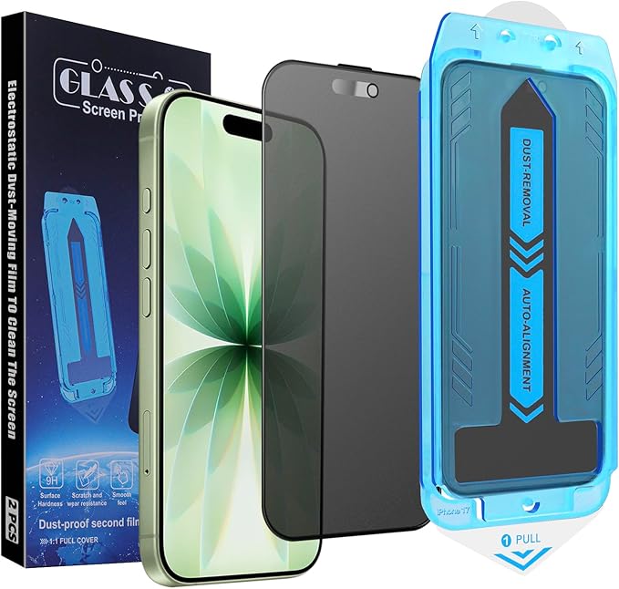 2-Pack Matte Privacy Screen Protector for iPhone 17, iPhone 16 Pro-6.3 inch, Anti-Glare Display Filter, No Bubbles, High Definition Clear, Easy Installation