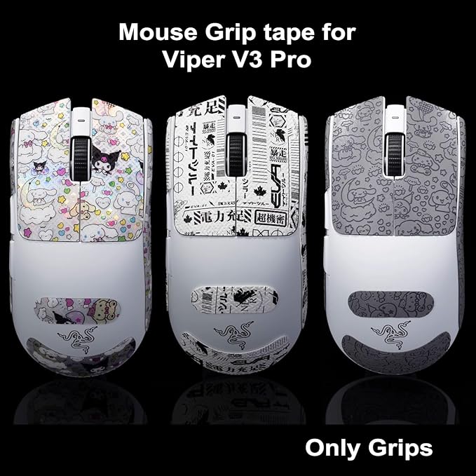 Grip Tape for Razer Viper V3 Pro - Anti-Slip,Enhanced Control, Sweat Resistance,Improves FPS Gaming Grip & Mouse Protection [Pre-Cut] Printsteam Cyan