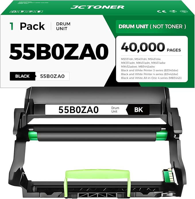 55B0ZA0 Imaging Unit (Not Toner) Replacement for 55B0ZA0 Drum Unit Compatible with Lexmark MS331dn MS431dn MS431dw MX331adn MX431adn MX431adw MX432adwe MB3442adw B3340dw B3442dw MB3442i Laser Printer
