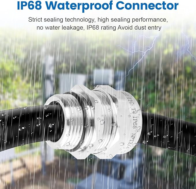 2 Pcs 3/4" NPT Stainless Steel Waterproof Cable Gland, IP68 Waterproof Adjustable Cable Glands, Strain Relief Cord Grip Connectors with Gaskets and Locknut for 13-18mm Cable Diameter