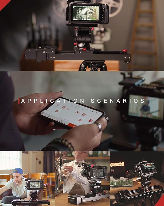 IFOOTAGE Mini Motorized Camera Shark Slider Nano N1-B Bundle Version,Aluminum Alloy Dolly Track,Video Stabilizer Rail,Time-Lapse,Stop-Motionand Interior or Exteriorlocation Camera Movement
