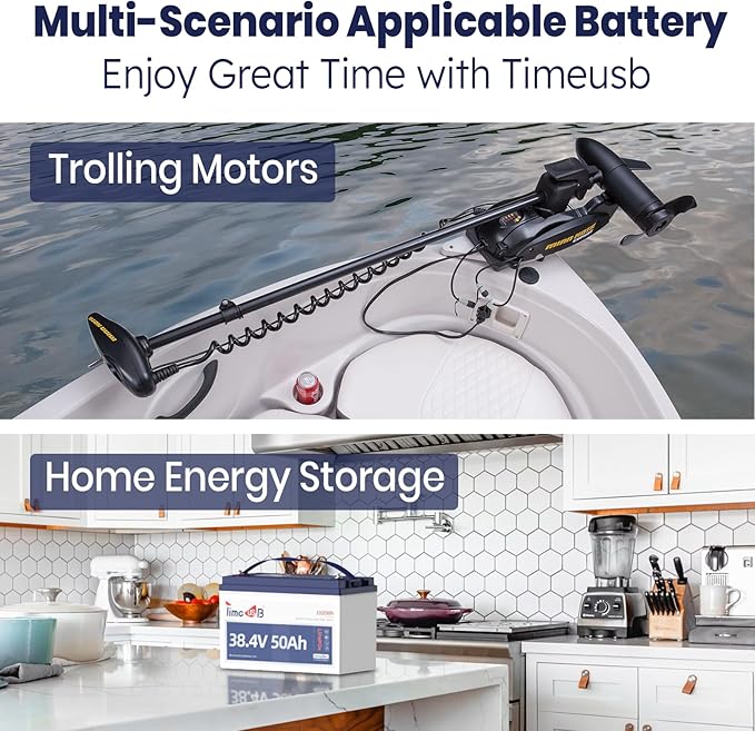36 Volt Lithium Battery 50Ah for 36V Trolling Motor, Upgrade 1.2C Discharge 60A Current, 36V LiFePO4 Battery with Low Temp Protection, Up to 15000 Deep Cycle Lithium Battery Group31
