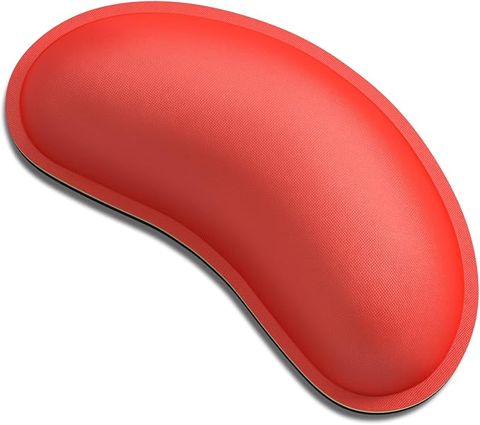 Dapesuom Mouse Wrist Rest, Cute Ergonomic Memory Foam Mouse Wrist for Computer Desk Mats Support, Hand Rest Pad Cushion for Gaming, Office, Laptop, Men, Women, Pain Relief & Easy Typing, Red