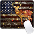 Square Mouse Pad Majestic Deer with Antlers and National Flag-1,Gaming Mouse Pads for Desk,Soft Computer Waterproof Non-Slip Mouse Mat