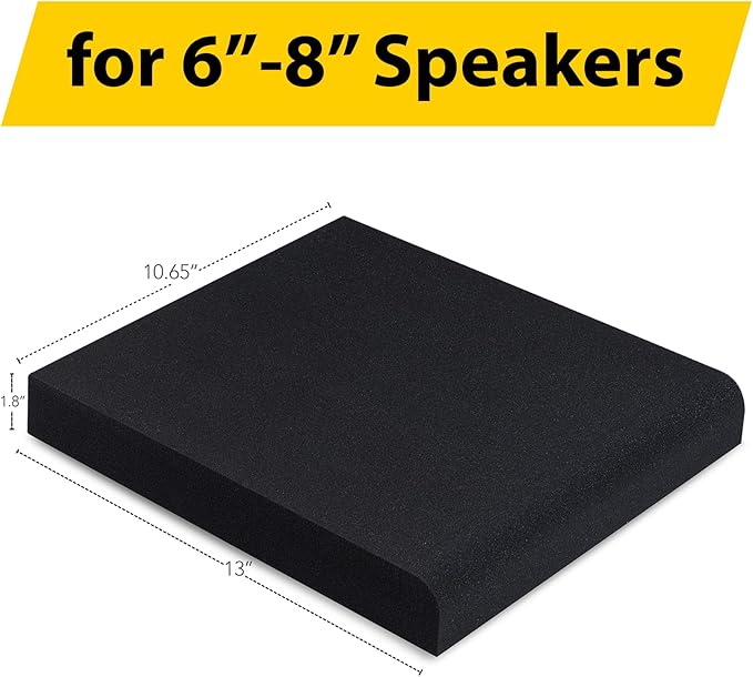 Sound Addicted - Studio Monitor Isolation Pads suitable for 6.5, 7 and 8 Inches Large Speakers | Reduce Vibrations and Fits most Stands - Pair | SMPad 8